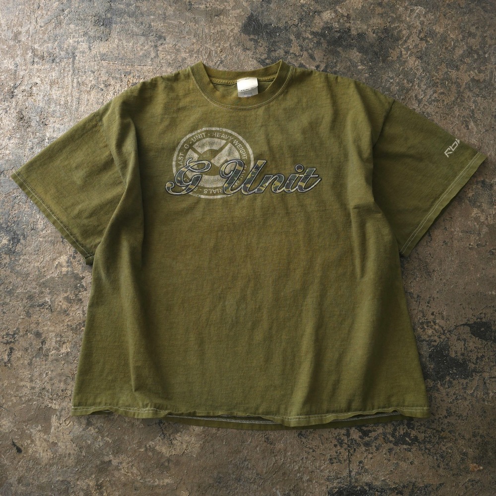 Vintage 2000s G-Unit Green T-shirt XL Hand Dyed Rap Hip Hop Reebok